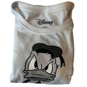 Disney Donald Duck Now and Then 1934 T-Shirt‎ Medium 38-40 White Cotton Tee